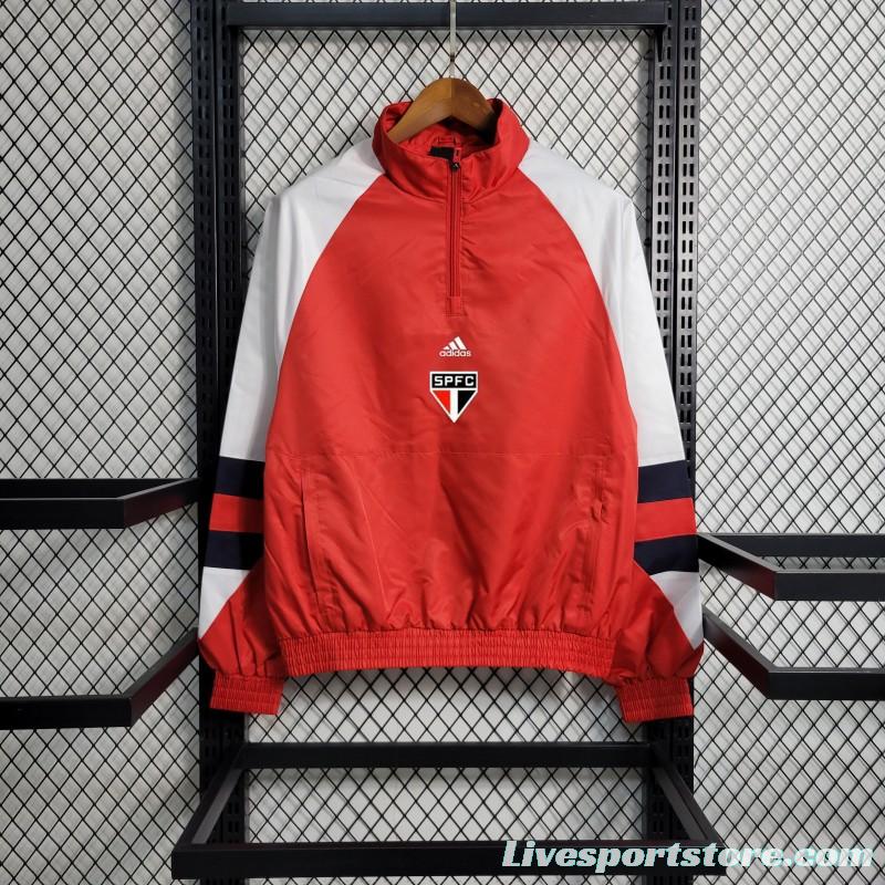 23-24 Sao Paulo Red White Windbreaker