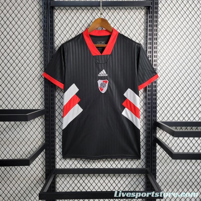 23-24 River Plate Icon Black Jersey With Embroidery Logo