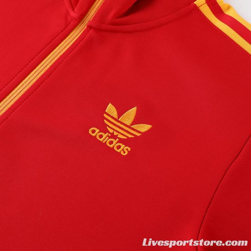 2023 Adidas Original Red Full Zipper Jacket +Pants