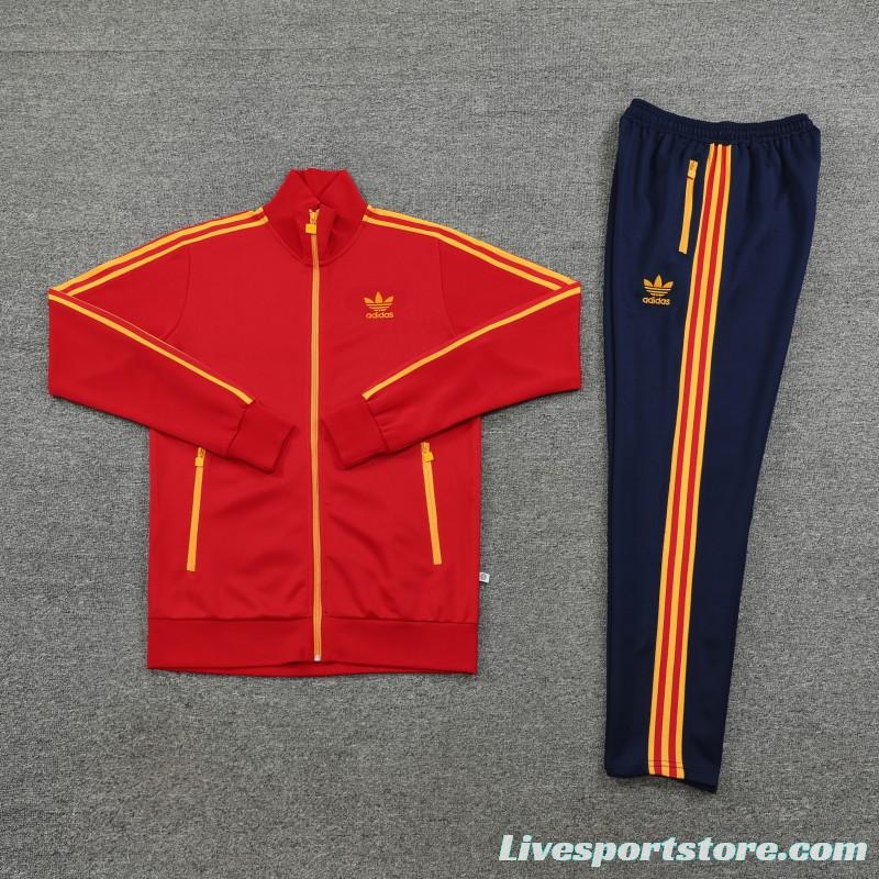 2023 Adidas Original Red Full Zipper Jacket +Pants