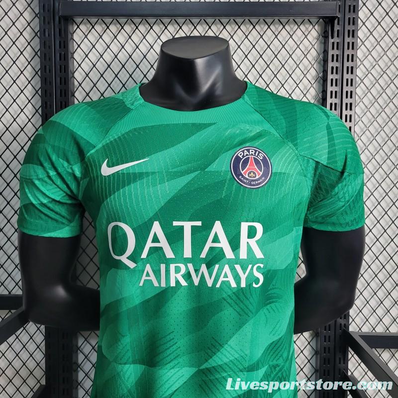 Player Version 23-24 PSG Goalkeeper Green Jersey