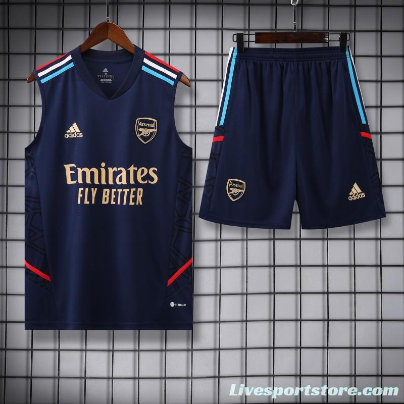 23-24 Arsenal Navy Vest Jersey+Shorts