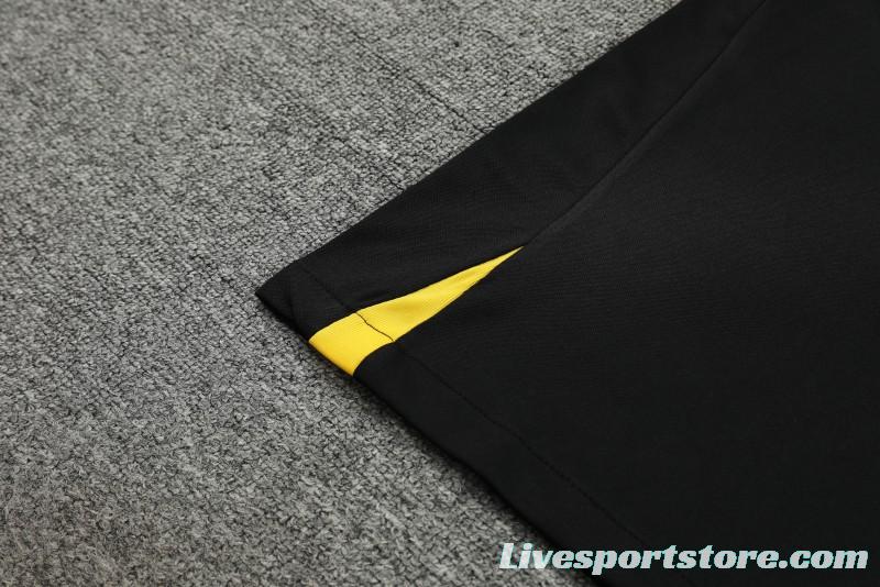 23-24 PSG Black Yellow Short Sleeve+Shorts