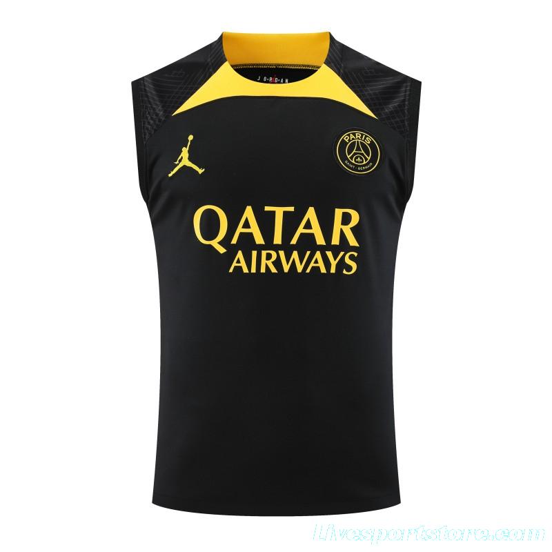 23-24 PSG Black Vest Jersey+Shorts