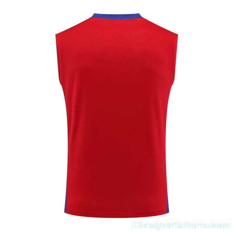 23-24 Bayern Munich Red/Blue Vest Jersey+Shorts