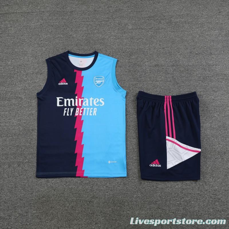 23-24 Arsenal Blue/Navy Vest Jersey+Shorts