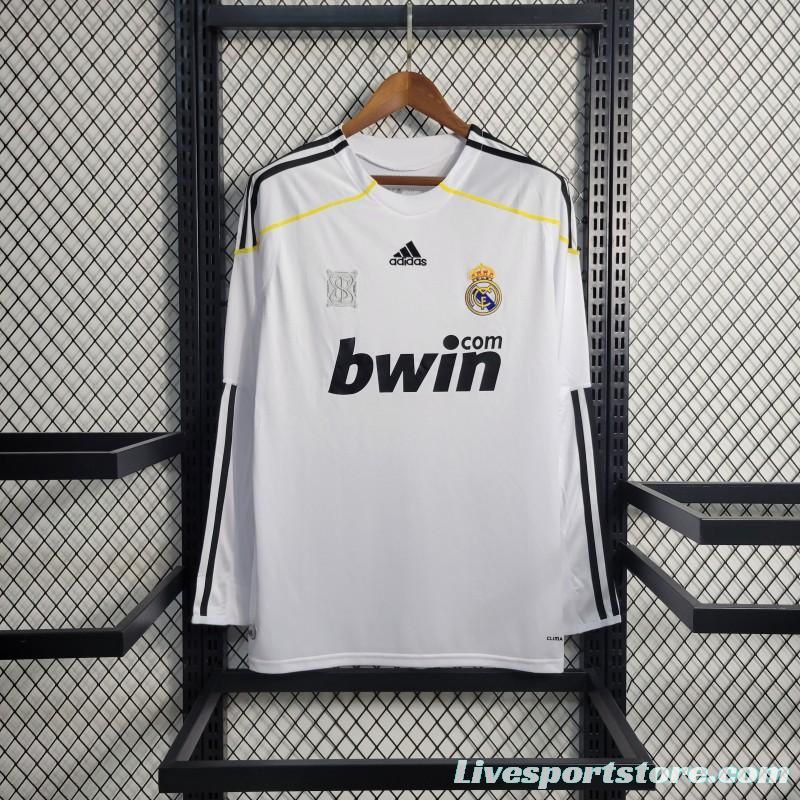 Retro Long Sleeve 09/10 Real Madrid Home Jersey