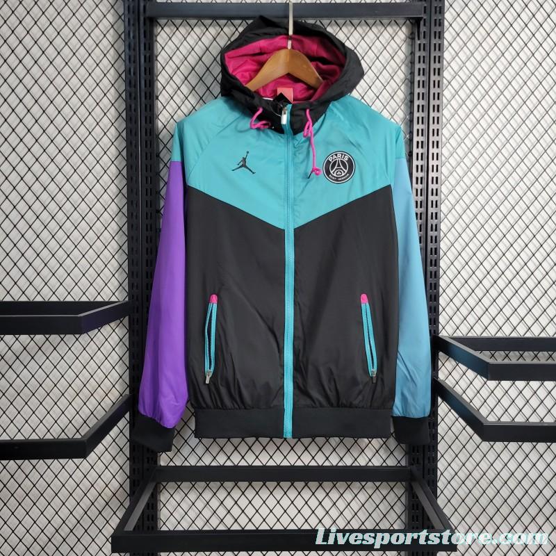 23/24 PSG Black Blue Purple Windbreaker