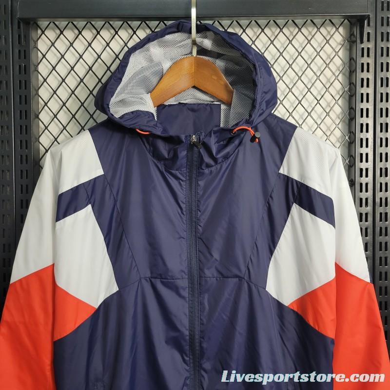 2023 Adidas Navy White Orange Windbreaker