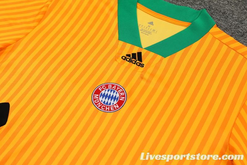 23-24 Bayern Munich Yellow Remake Icon Short Sleeve Jersey+Shorts