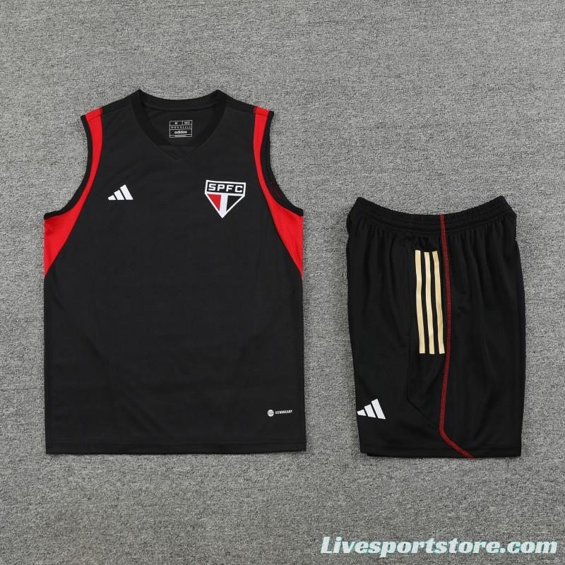 23-24 Sao Paulo Black Vest Jersey+Shorts