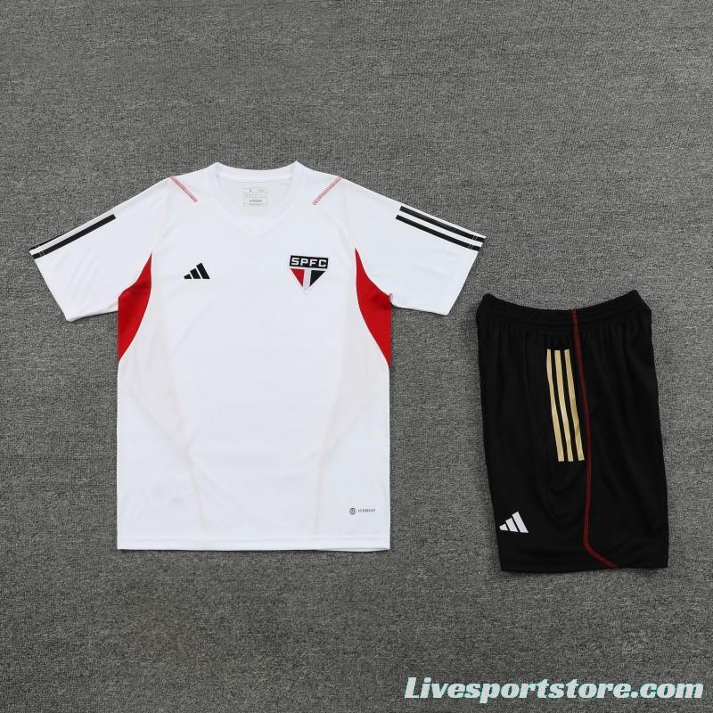 23-24 Sao Paulo White Short Sleeve Jersey+Shorts