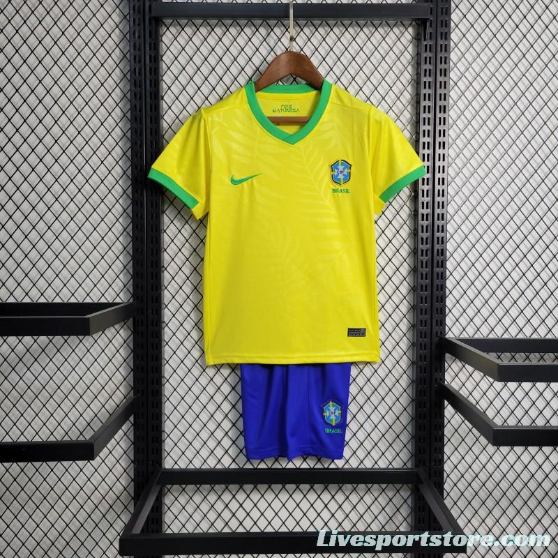 23-24 Kids Brazil Home Jersey Size 16-28