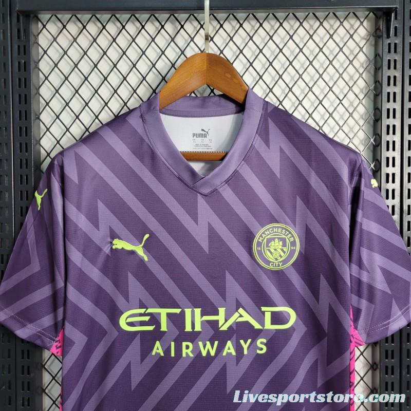 23-24 Manchester City Purple Goalkeeper  Jersey