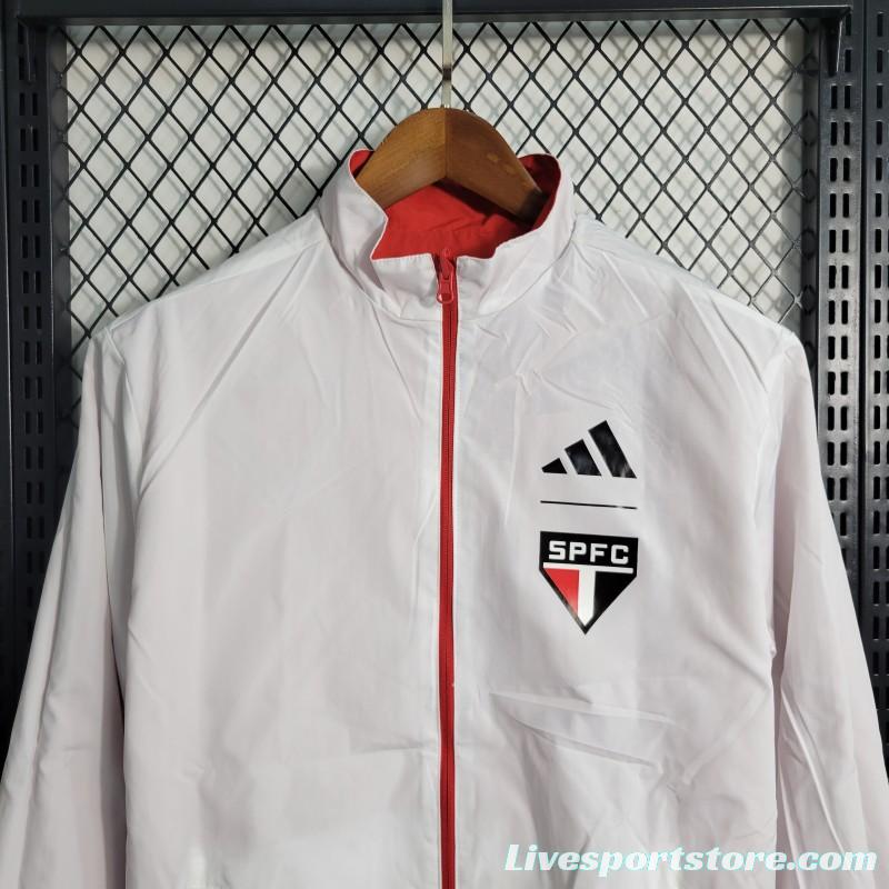 23-24 Sao Paulo Reversible White Red Windbreaker