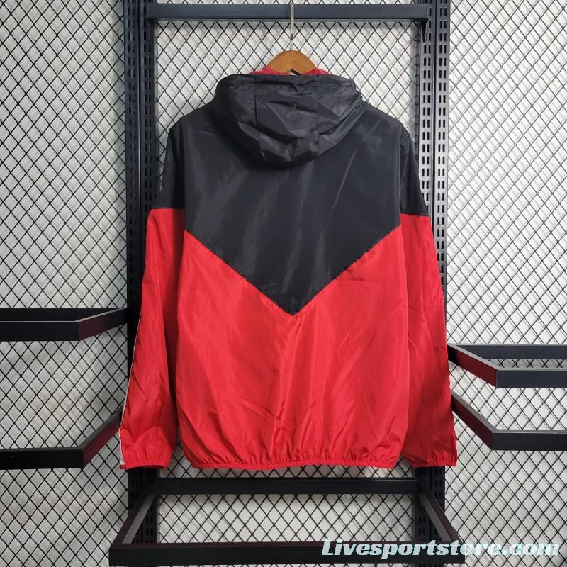 23-24 Flamengo Black Red Windbreaker