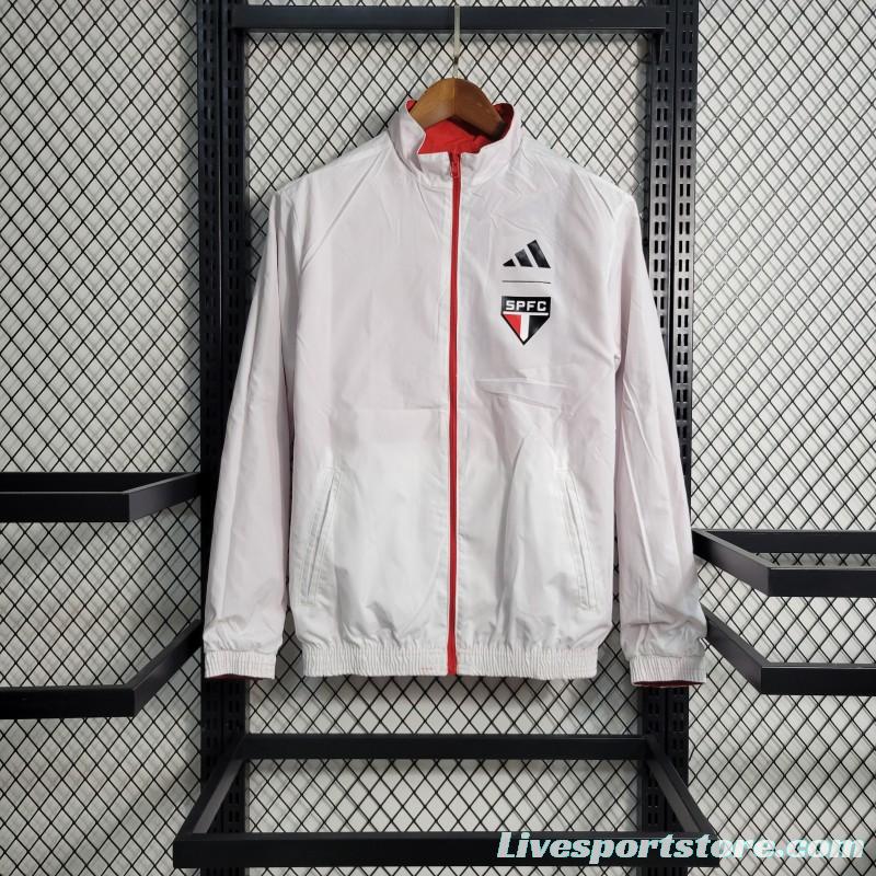 23-24 Sao Paulo Reversible White Red Windbreaker