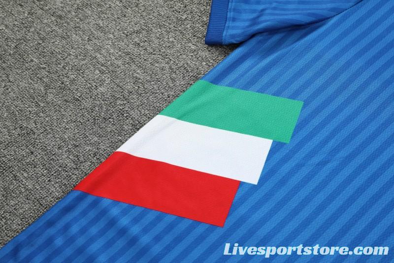 2023 Italy Blue Remake Icon Short Sleeve+Shorts