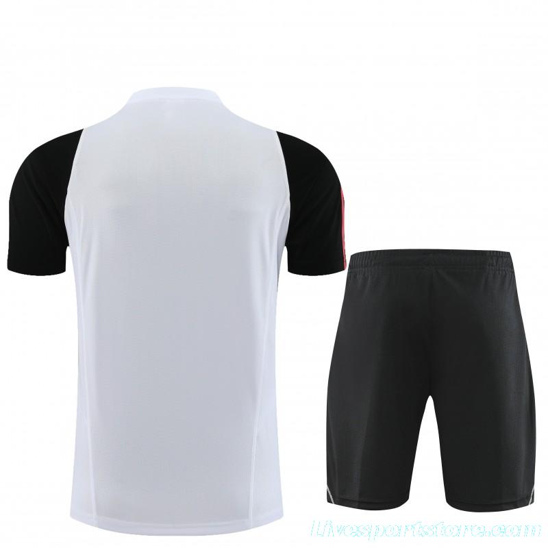 23 24 Juventus White Black Short Sleeve+Shorts