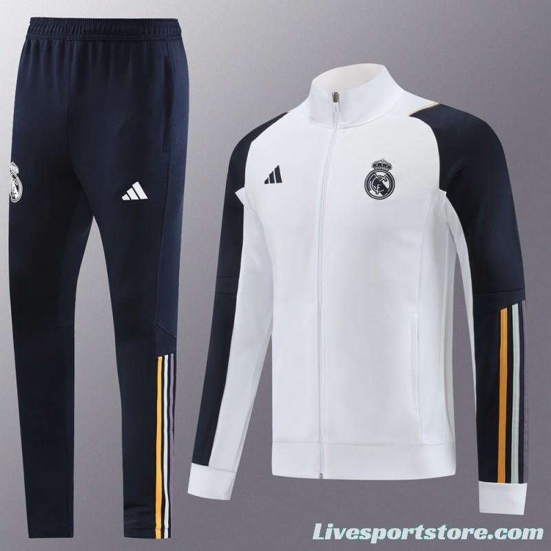 23/24 Real Madrid White/Navy Full Zipper +Pants