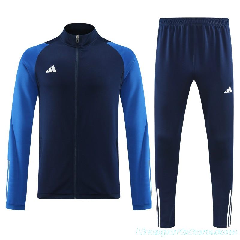 23/24 Adidas Black Blue Full Zipper Jacket+Pants