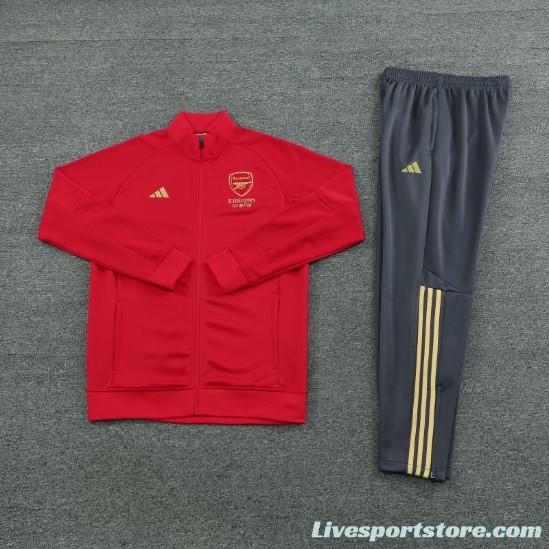 23/24 Arsenal Red Full Zipper Jacket+Pants