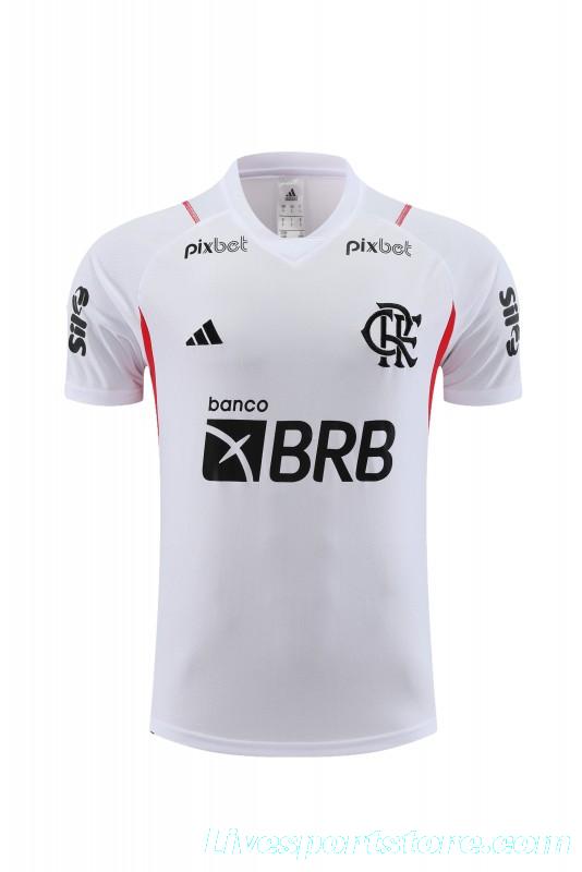 23/24 Flamengo White Short Sleeve Jersey+Shorts