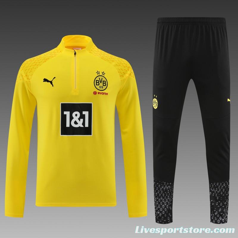 23/24 Borussia Dortmund Yellow Half Zipper Jacket+ Pants