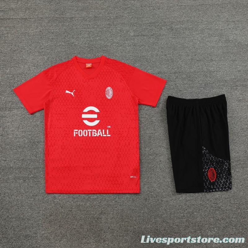 23 24 AC Milan Red Short Sleeve+Shorts