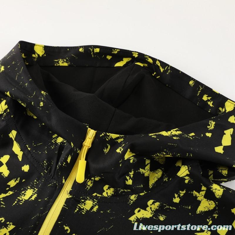 23/24 Borussia Dortmund Black/Yellow Half Zipper Windbreaker Jacket+Pants