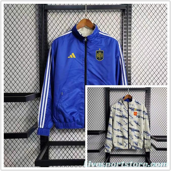 2023 Spain Blue/White Reversible Windbreaker