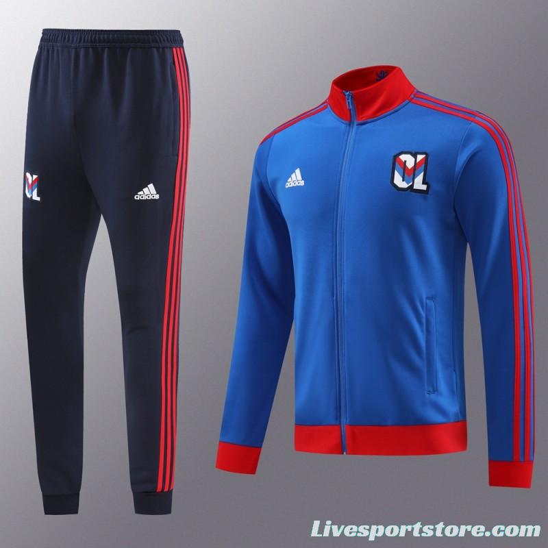 23/24 Olympique Lyonnais Blue Lyon Blue Full Zipper Jacket+Pants