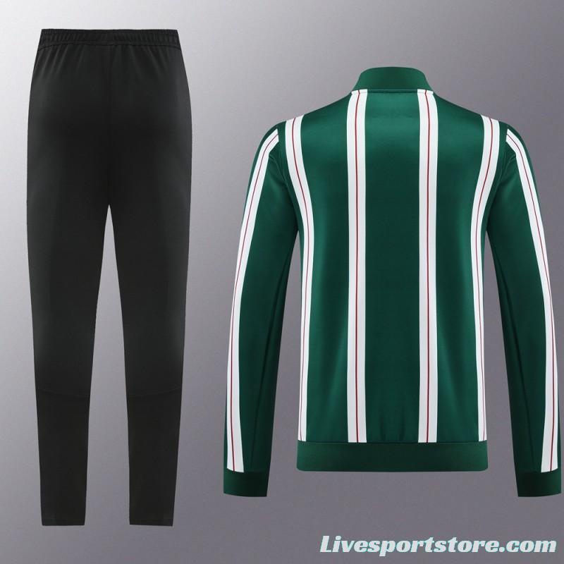 23/24 Manchester United Green White Stripe Full Zipper Jacket+Pants