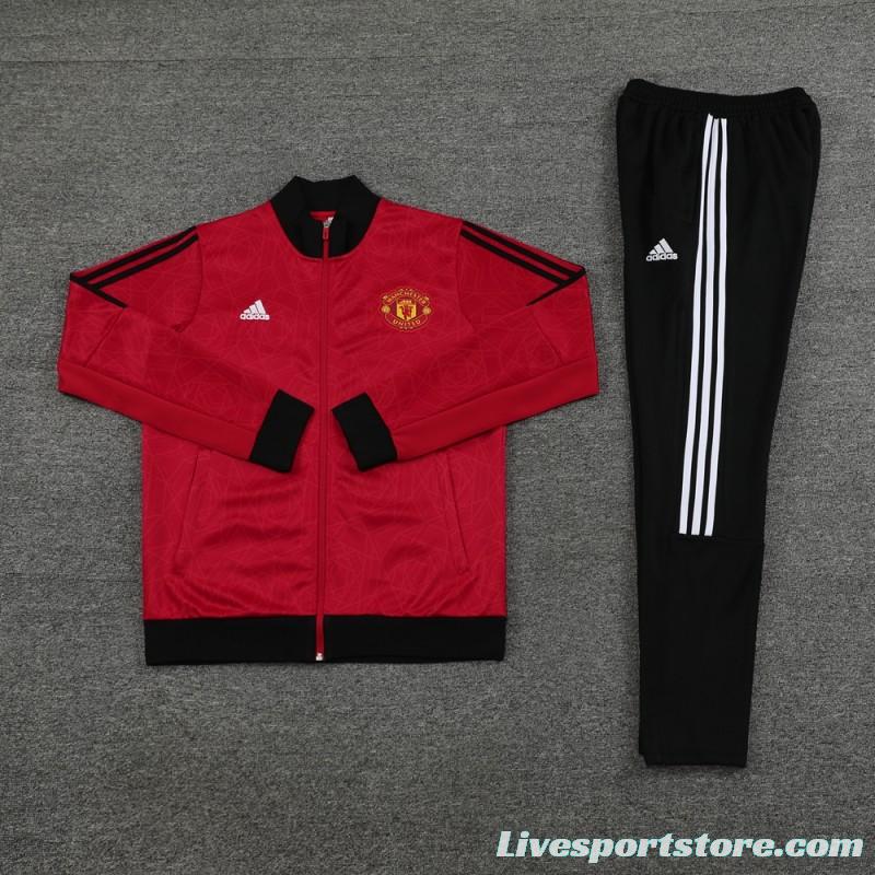 23/24 Manchester United Red Full Zipper Jacket+Pants