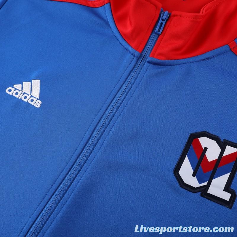 23/24 Olympique Lyonnais Blue Lyon Blue Full Zipper Jacket+Pants