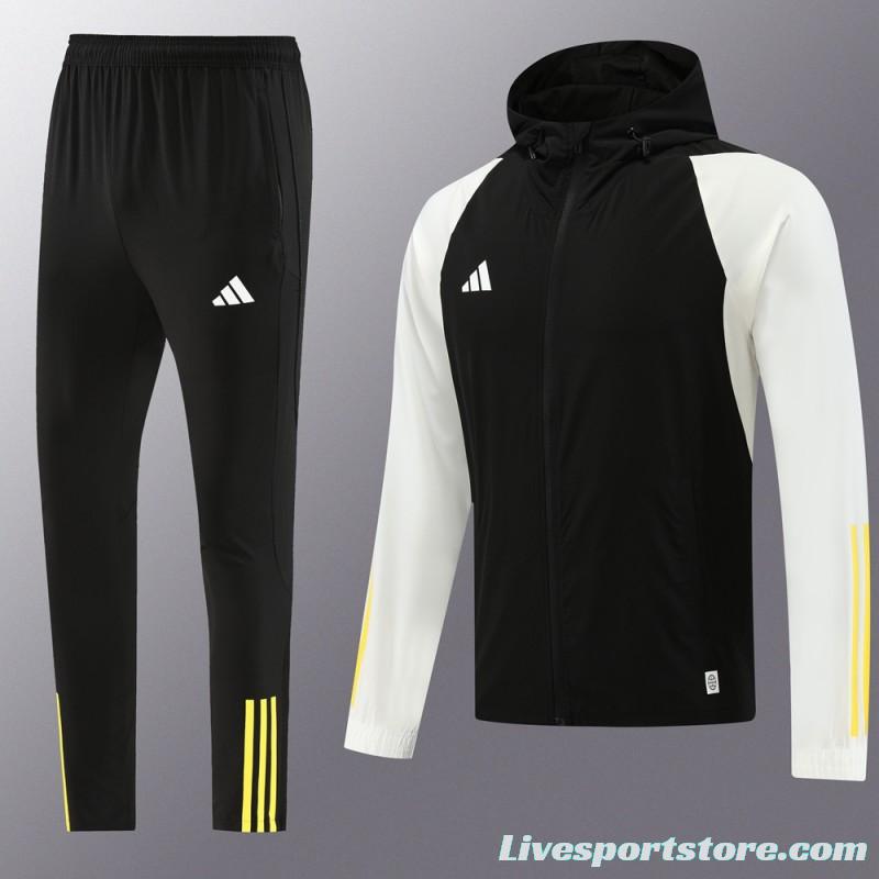 23/24 Adidas Black/White Full Zipper Jacket+Pants