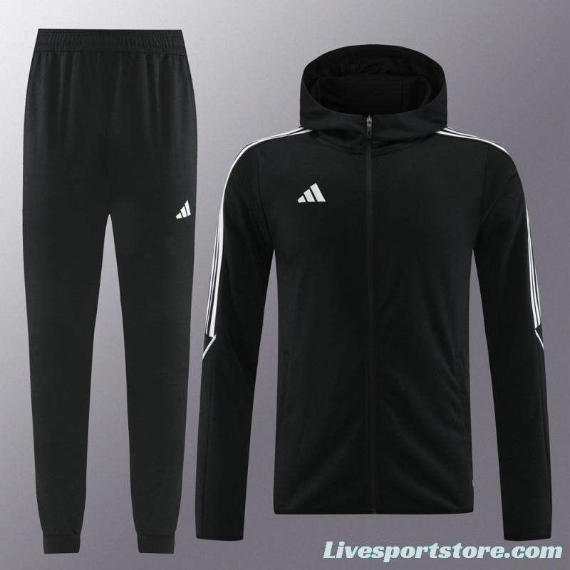 2024 Adidas Black Full Zipper HoodieJacket+Pants