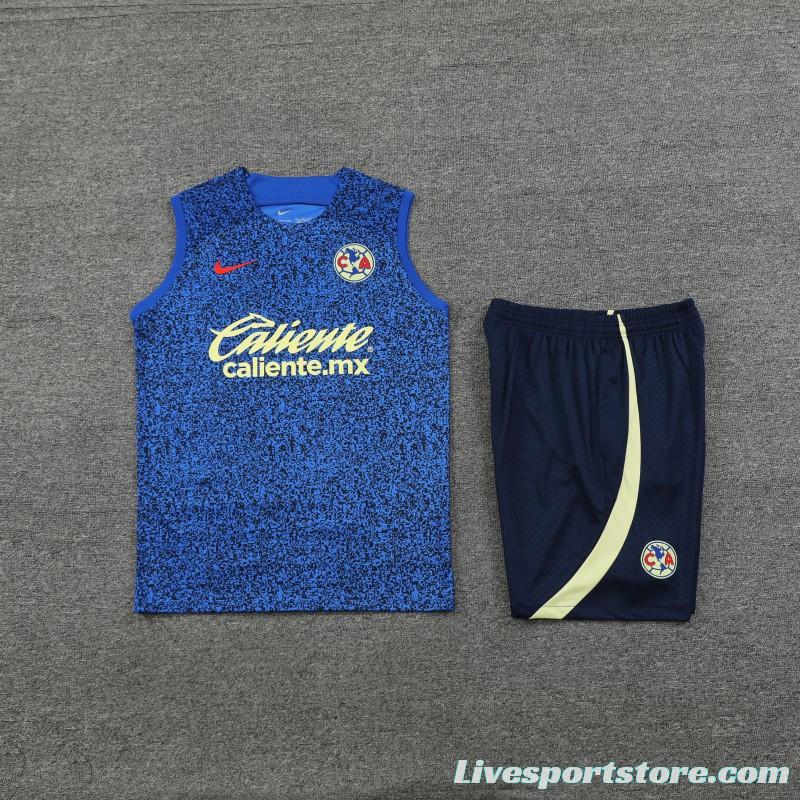 24/25 Club America Blue Vest Jeresy+Shorts