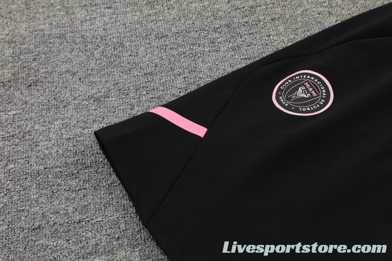 23/24 Inter Miami Black/Pink Cotton Short Sleeve Jersey+Shorts