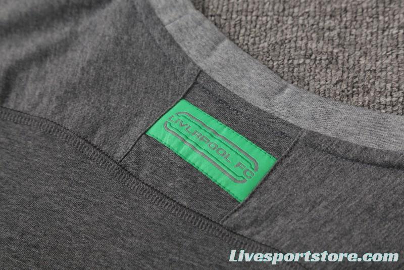 23/24 Liverpool Grey Cotton Short Sleeve Jersey+Shorts