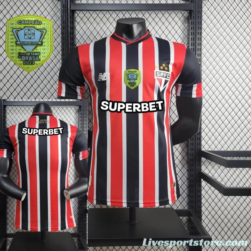 Player Version 2024/25 Sao Paulo Away Jersey  + All Sponsored and Chest Patch