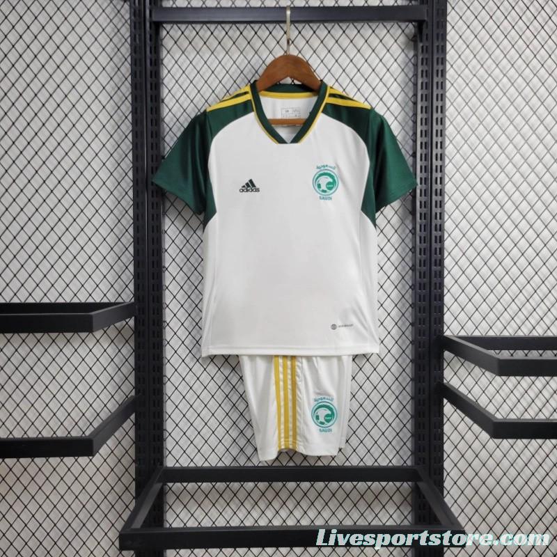 2024 Kids Saudi Arabia Away White Jersey