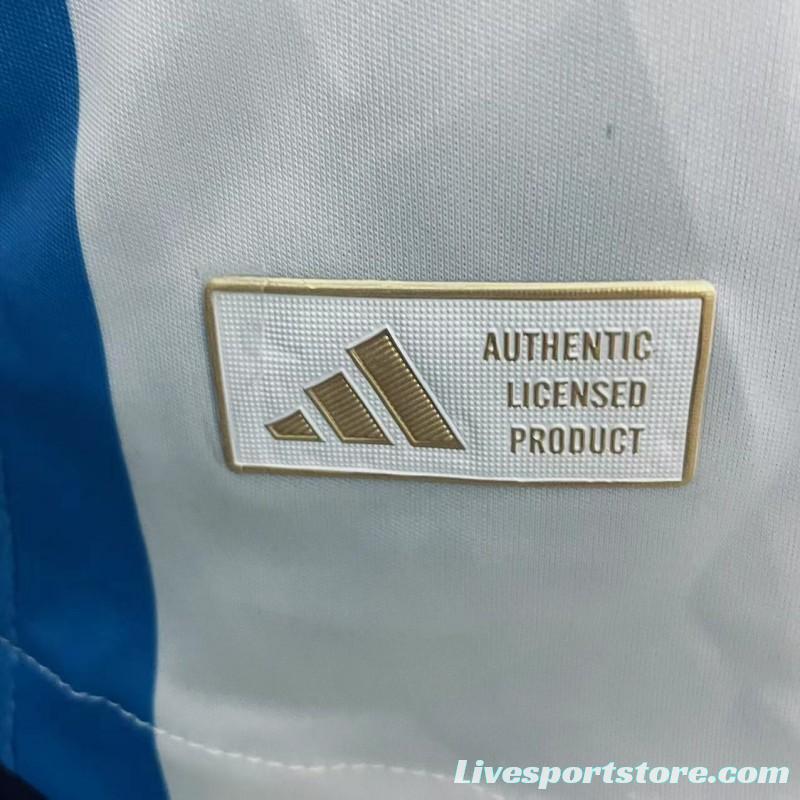 Player Version 2024 Argentina Long Sleeve Home Jersey