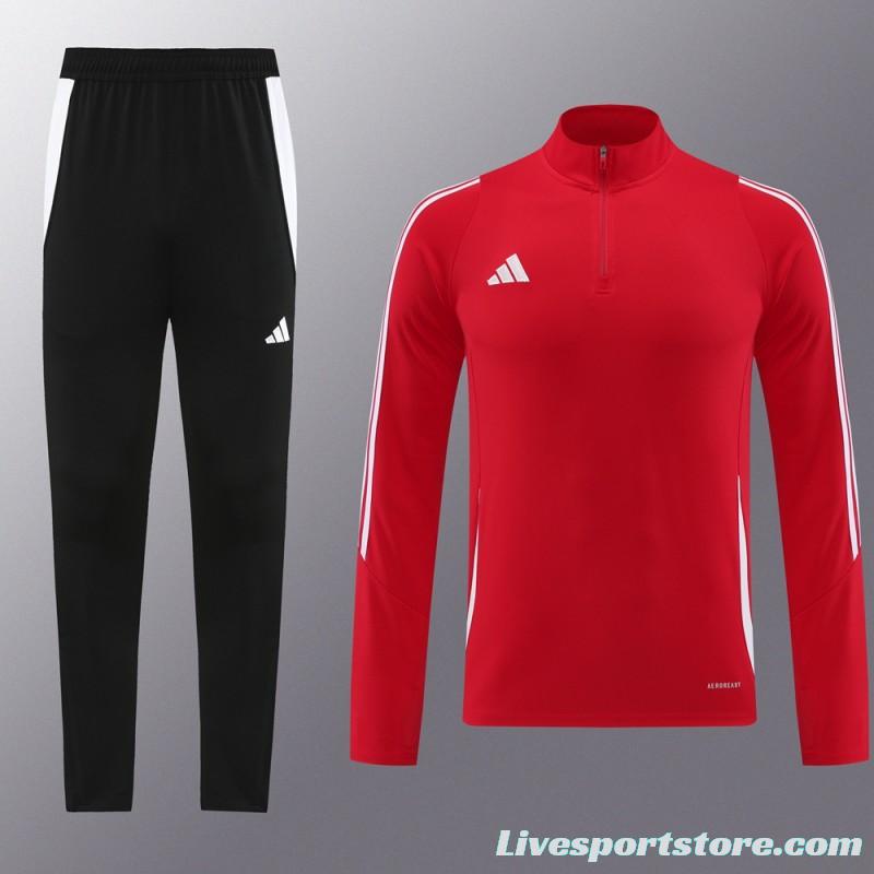 2024 Adidas Red Half Zipper Jacket+Pants