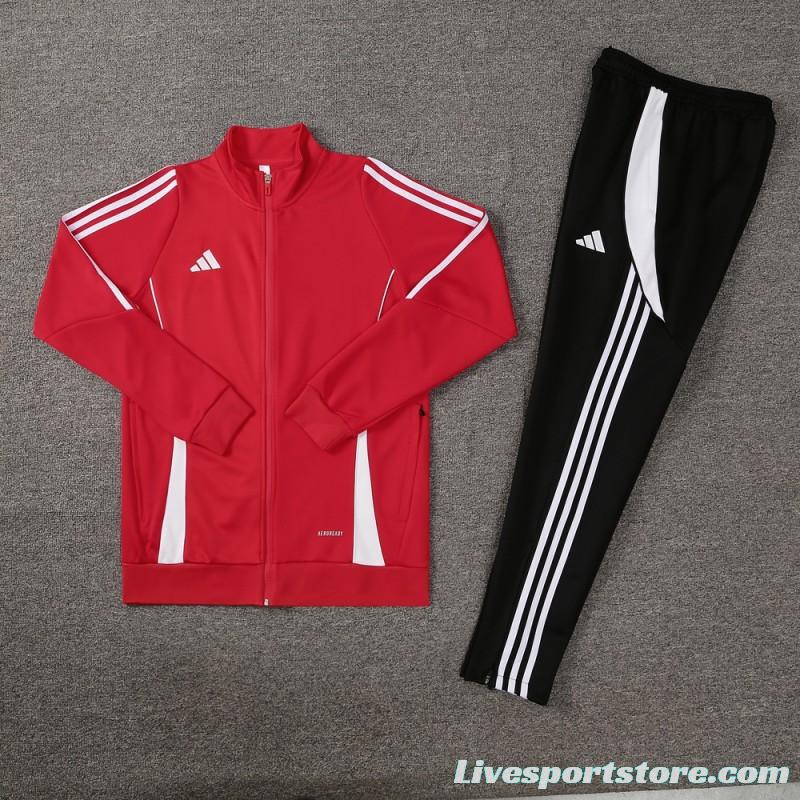 2024 Adidas Red/White Full Zipper Jacket+Pants