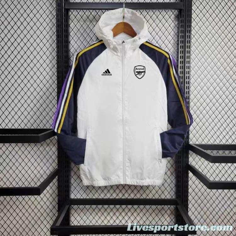 24/25 Arsenal White Windbreaker