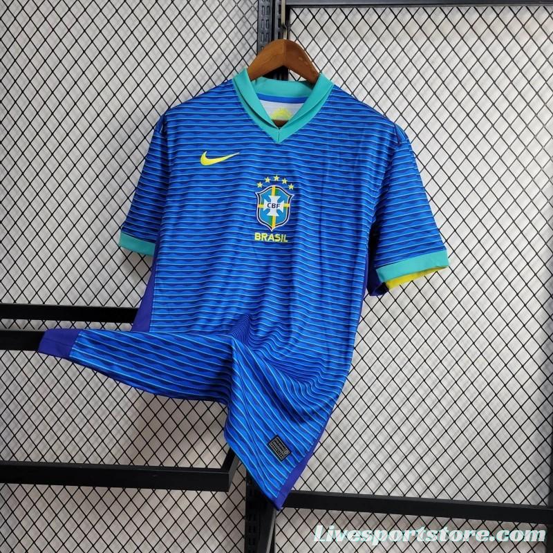 2024 Brazil Away Blue Jersey