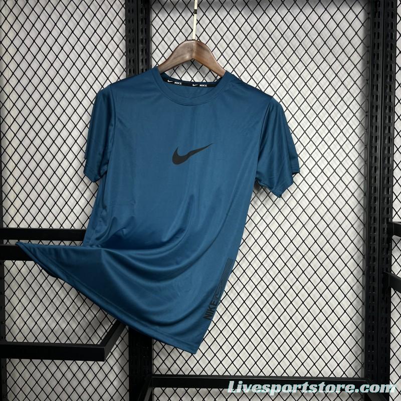 2024 Nike Ocean Blue Cotton T-shirt  #1032