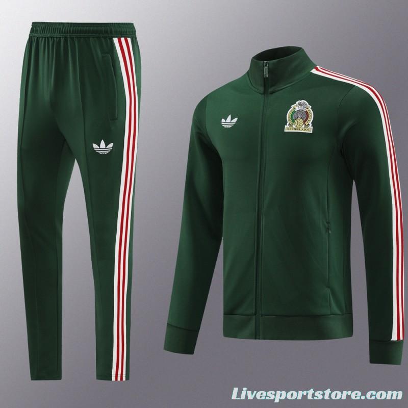 2024 Mexico Green Full Zipper Jacket +Long Pants