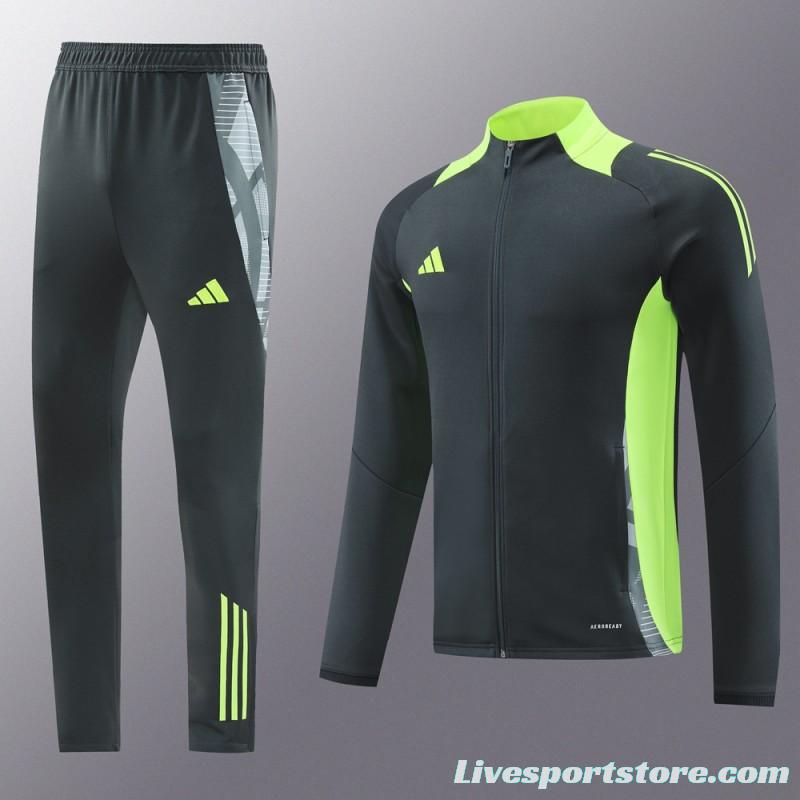 24/25 Adidas Grey/Green Full Zipper Jacket +Long Pants